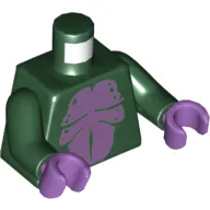 Torso Bare Chest, Medium Lavender Stomach Print, Dark Green Arms, Medium Lavender Hands