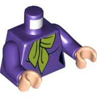 Torso Shirt with Lime Neckerchief Print, Dark Purple Arms, Light Nougat Hands