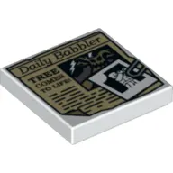 Tile 2 x 2 with Paper Clip, Minifigure Image and Daily Babbler 'TREE COMES TO LIFE' Newspaper Article Print