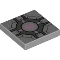Tile 2 x 2 with Companion Cube Pink Heart Print