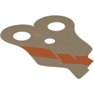 Neckwear Cape, Pauldron, Angular with Dark Orange Stripe Print