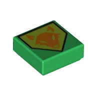 Tile 1 x 1 with Shield with Fox Head Print