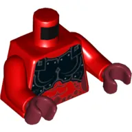 Torso Armor, Black Chestplate with Bare Midriff Print, Red Arms, Dark Red Hands