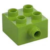 Duplo Brick 2 x 2 - Grooved Pin on Side