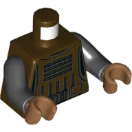 Torso Vest Armor, with Belt with Pouches Print, Black Arms, Medium Nougat Hands