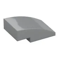 Brick Curved 3 x 2 No Studs with Blue/Reddish Brown Windows print