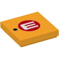 Tile 2 x 2 with '•E' print