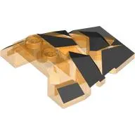 Brick Wedged, Sloped 4 x 4 Fractured Polygon Top with Black Facets Print