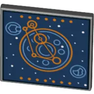 Road Sign Clip-on with Blue and Orange Space Screen print