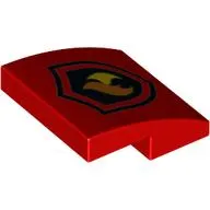 Brick Curved 2 x 2 x 2/3 with Fire on Black Badge print