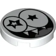 Tile Round 2 x 2 with Bottom Stud Holder with Starry Eyed Nixel Face Print