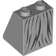 Brick Sloped 65° 2 x 2 x 2 with Bottom Tube and Dress with Gray and Black Fabric Lines print