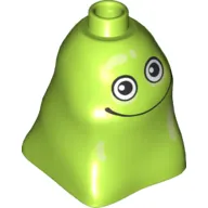Duplo Brick 2 x 2 x 2 Bag Shaped with Black and White Eyes and Thin Wide Mouth Print (Blodger Blopp)