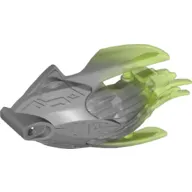 Large Figure Mask with Back with Marbled Trans-Bright Green Pattern