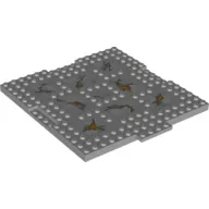 Plate Special 16 x 17 x 2/3 with 1 x 4 Recessed with Cracks and Bursting Lava Print