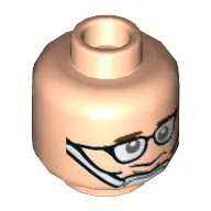 Minifig Head Louis, Chinstrap, Glasses Print [Hollow Stud]