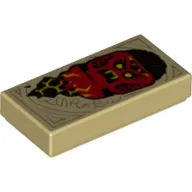 Tile 1 x 2 with Red Monster Minifig Head with Yellow Eyes and Fangs Print (Nexo Knights Book of Fear)