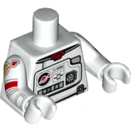 Torso Space Suit, Control Panel Print, White Arms, Light Bluish Grey Hands with Classic Space Logo Print on Right Arm