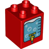 Duplo Brick 2 x 2 x 2 with Water Cooler with Tap Print