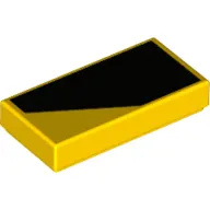Tile 1 x 2 with Black Wedge-shape/Thick Stripe print for Right Side of Model