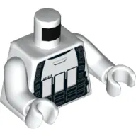 Torso Armor with Black Straps Print, White Arms and Hands