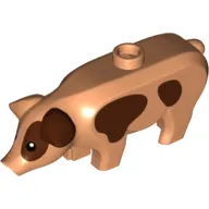 Animal, Pig, Large with Reddish Brown Spots Print