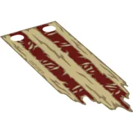 Flag 3 x 8 with Tattered Edge and Red Stripes Print