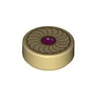 Tile Round 1 x 1 with Jam in Center Cookie Print