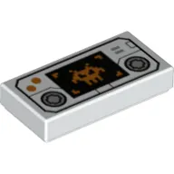 Tile 1 x 2 with Hand-Held Videogame and Pixelated Alien Print