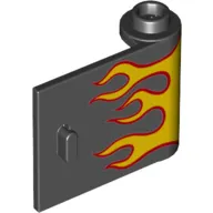 Door 1 x 3 x 2 Right with Red and Yellow Flames print [w/Knob Hinge]