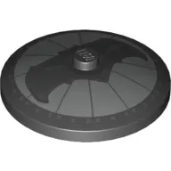 Dish 4 x 4 Inverted [Radar] with Black Bat on Silver Background Batman Logo (Bat Signal) Pattern