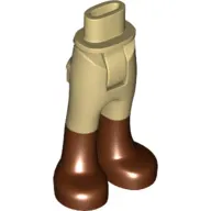 Minidoll Hips and Trousers with Back Pockets and Reddish Brown Boots Print [Thick Hinge]