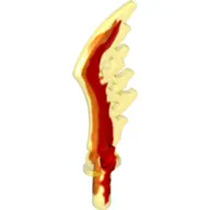 Weapon Sword Serrated with Marbled Red Pattern