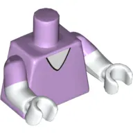 Torso, Dual Molded Arms, V-Neck Shirt Print, Lavender Sleeves Pattern, White Arms and Hands