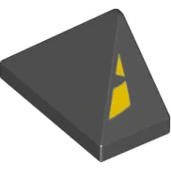 Brick Sloped 45° 2 x 1 Triple with Inside Stud Holder and Triangular Yellow Eyes Print