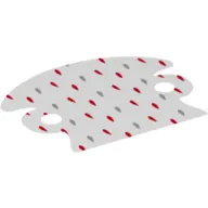 Cape, Large Rounded Collar, Arm Holes, Red Back, Red and Gray Fur Spots Print