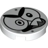 Tile Round 2 x 2 with Bottom Stud Holder with Injured Nixel Face Print