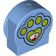 Duplo Brick 1 x 3 x 2 Round Top, Cut Away Sides with Paw Print