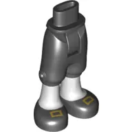 Minidoll Hips and Cropped Trousers with White Legs and Black Shoes with Gold Buckles Print