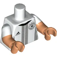 Torso, Dual Molded Arms, Adidas and DFB Logos / 'ÖZIL 8' Back Print, White Sleeves Pattern, Nougat Arms and Hands