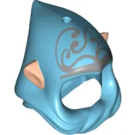 Hood and Light Nougat Elf Ears Combo with Hole on Top with Silver Elves Tribal print