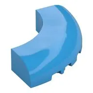 Brick Round Corner 5 x 5 x 1 Curved, Bottom Cut Outs, No Studs, 7 Bottom Tubes