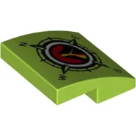 Brick Curved 2 x 2 x 2/3 with Compass print