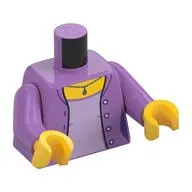 Torso Jacket, Buttons, Lavender Shirt, Necklace with Pendant Print, Medium Lavender Arms, Yellow Hands