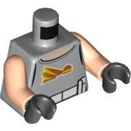 Torso Vest with Light Nougat Neck, Dex's Diner Logo and White Utility Belt Print, Light Nougat Arms, Black Hands