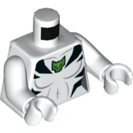 Torso Muscles, Black Tiger Stripes, Green Tiger Head Print, White Arms and Hands