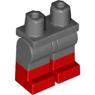 Hips with Dark Bluish Gray Legs and Red Boots Pattern