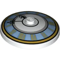 Dish 4 x 4 Inverted [Radar] with Clock Face Light Blue with Roman Numerals Print