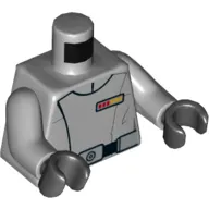 Torso Jacket with Black Belt and Rank Badge Print (Imperial Officer), Light Bluish Gray Arms, Black Hands