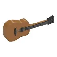 Musical Instrument Guitar Acoustic with Black Neck and Silver Strings Print